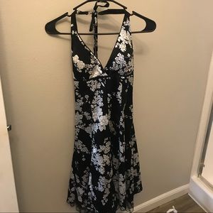 Vintage faux silk dress halter